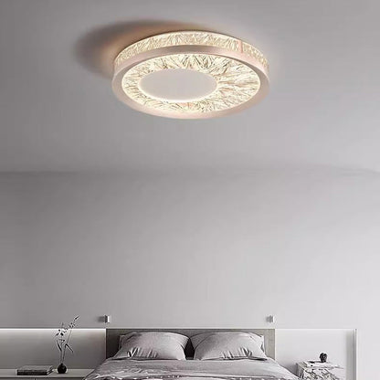 Modern Luxury Aluminum Acrylic Geometry Circle LED Flush Mount Ceiling Light For Living Room