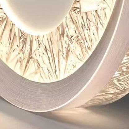 Modern Luxury Aluminum Acrylic Geometry Circle LED Flush Mount Ceiling Light For Living Room