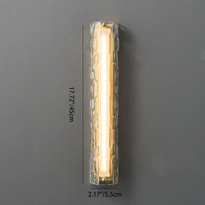 Contemporary Luxury Brass Crystal Column LED Wall Sconce Lamp For Living Room