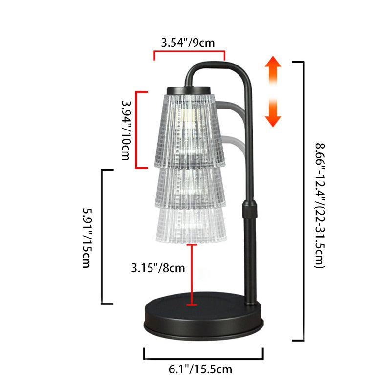 Modern Simplicity Iron Glass Cylinder Shade 1-Light Melting Wax Table Lamp For Bedroom