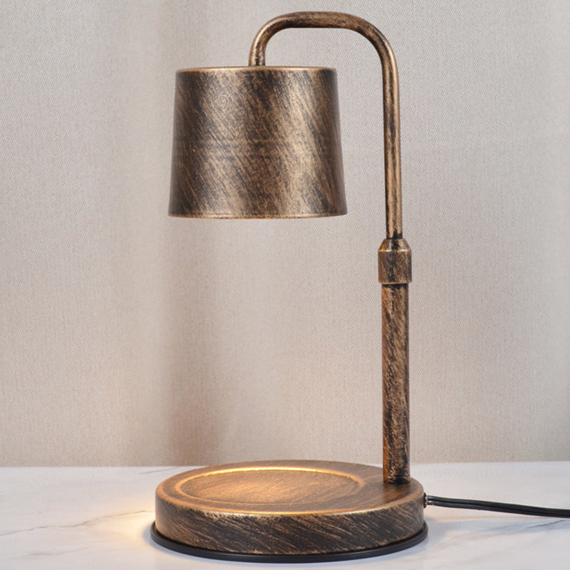 Modern Simplicity Iron Glass Cylinder Shade 1-Light Melting Wax Table Lamp For Bedroom