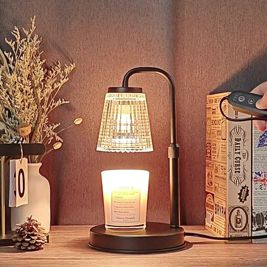 Modern Simplicity Iron Glass Cylinder Shade 1-Light Melting Wax Table Lamp For Bedroom