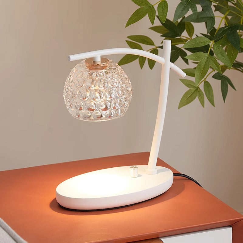 Contemporary Simplicity Boat Glass Globe Shade Hardware 1-Light Melting Wax Table Lamp For Bedroom