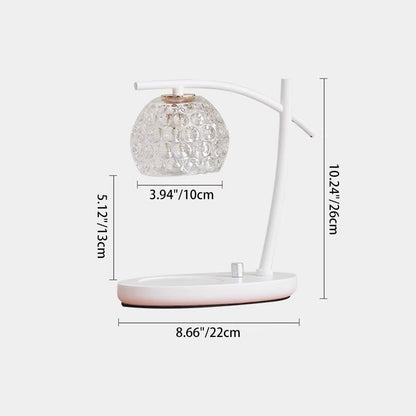 Contemporary Simplicity Boat Glass Globe Shade Hardware 1-Light Melting Wax Table Lamp For Bedroom