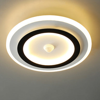 Modern Minimalist Geometry Square Iron Acrylic LED Flush Mount Ceiling Light For Living Room