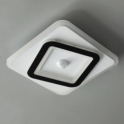 Modern Minimalist Geometry Square Iron Acrylic LED Flush Mount Ceiling Light For Living Room