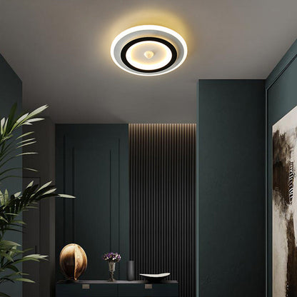 Modern Minimalist Geometry Square Iron Acrylic LED Flush Mount Ceiling Light For Living Room