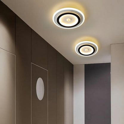 Modern Minimalist Geometry Square Iron Acrylic LED Flush Mount Ceiling Light For Living Room