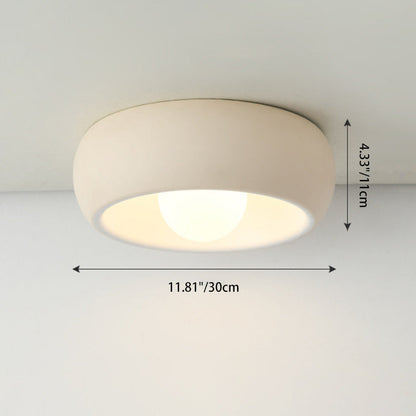 Contemporary Scandinavian Iron Glass Round Shade 1-Light Flush Mount Ceiling Light For Living Room