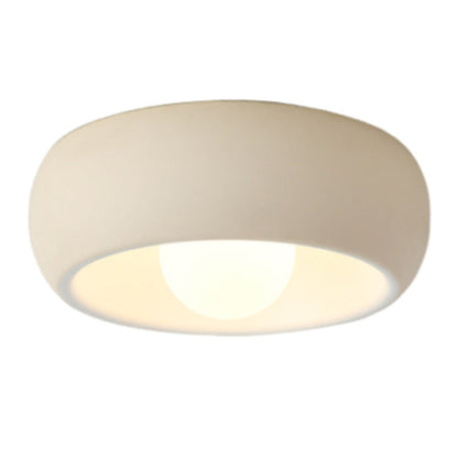 Contemporary Scandinavian Iron Glass Round Shade 1-Light Flush Mount Ceiling Light For Living Room