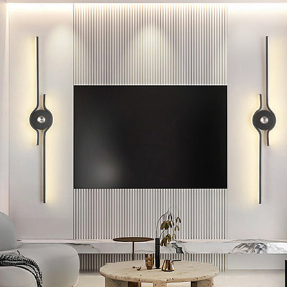 مصباح حائط LED طويل من الألومنيوم والحديد بتصميم عصري بسيط لغرفة المعيشة 