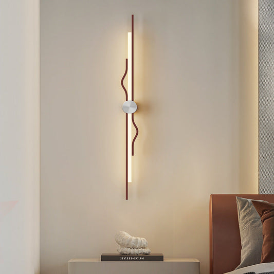 Modern Minimalist Corrugated Acrylic Iron LED Wall Sconce Lamp For Living Room