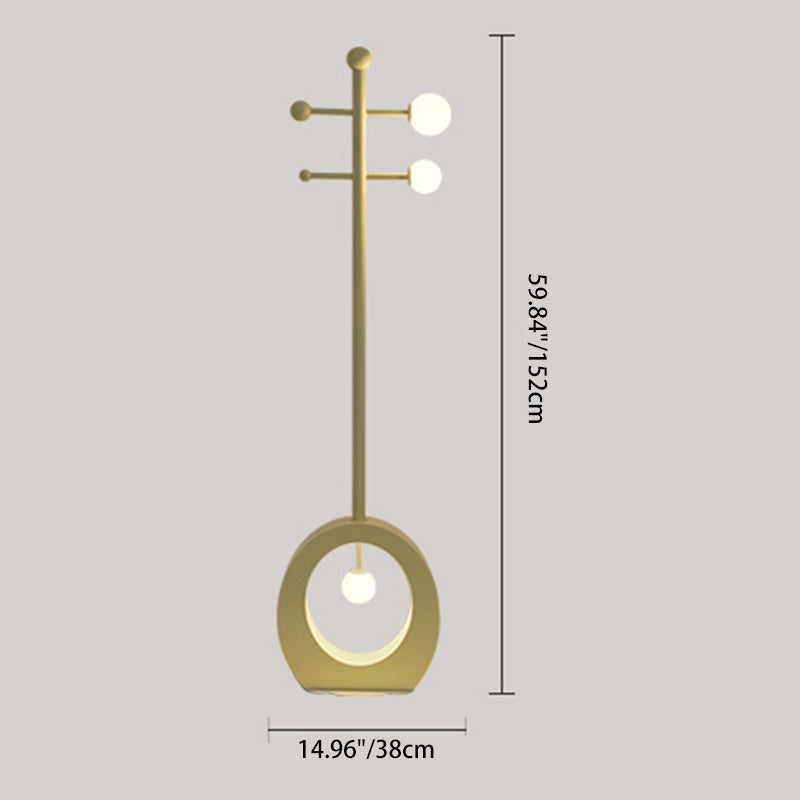 Contemporary Creative Cartoon Violin Iron Glass 3-Light Standing Floor Lamp For Living Room