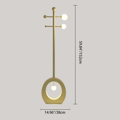 Contemporary Creative Cartoon Violin Iron Glass 3-Light Standing Floor Lamp For Living Room