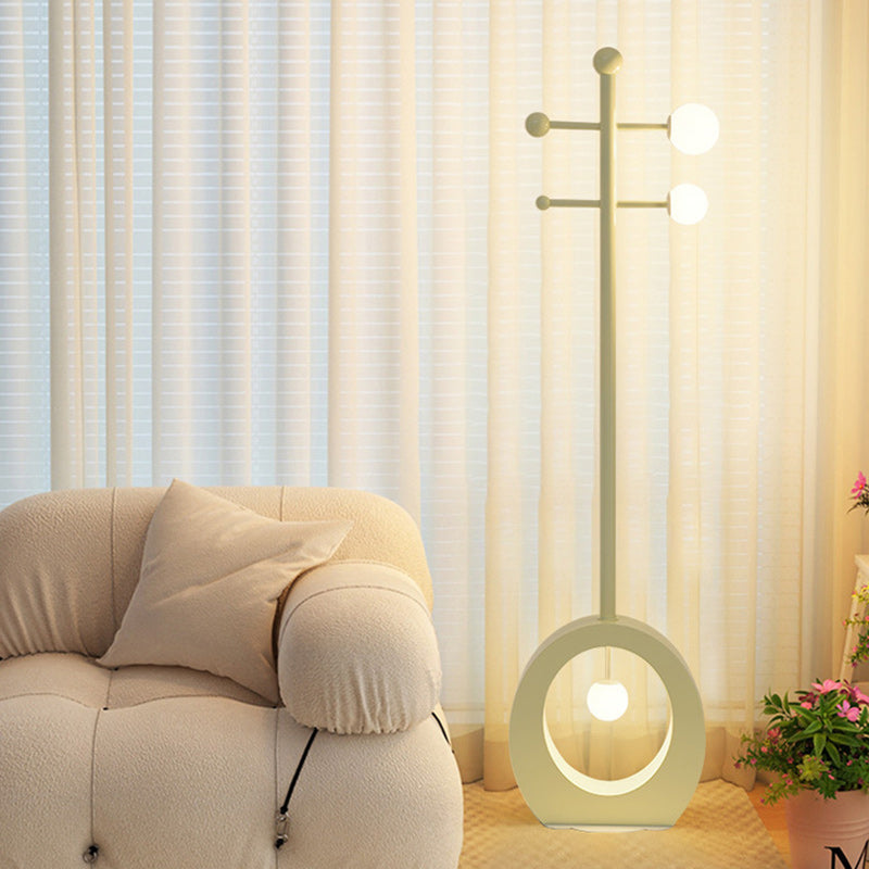 Contemporary Creative Cartoon Violin Iron Glass 3-Light Standing Floor Lamp For Living Room
