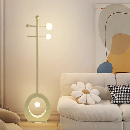 Contemporary Creative Cartoon Violin Iron Glass 3-Light Standing Floor Lamp For Living Room