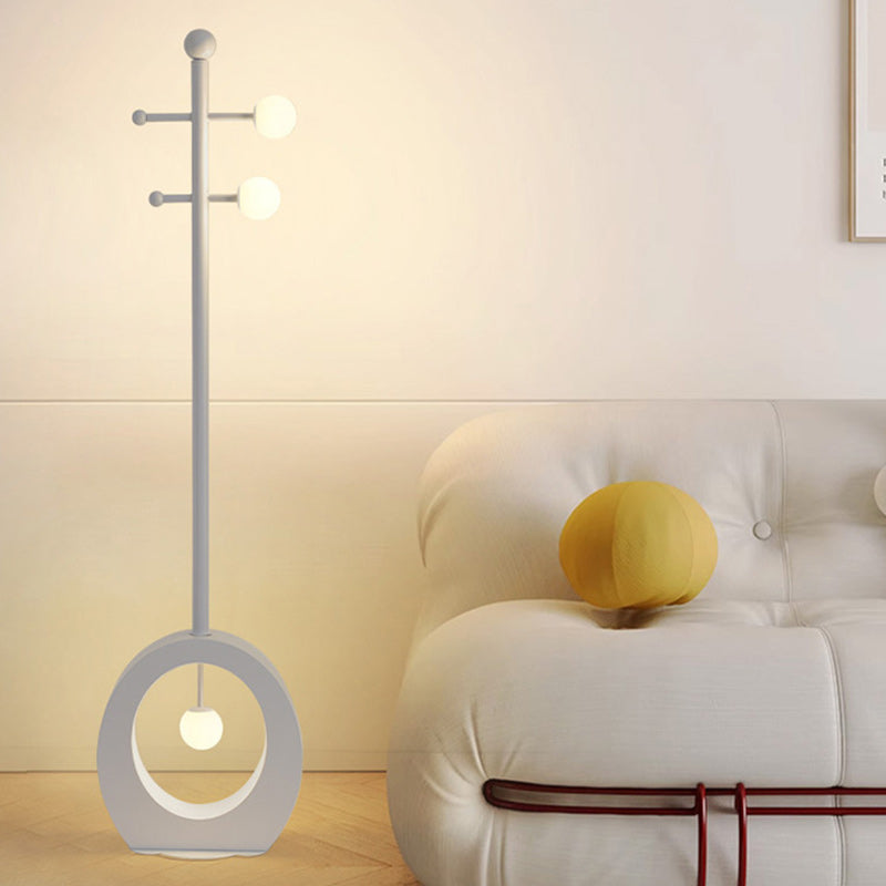Contemporary Creative Cartoon Violin Iron Glass 3-Light Standing Floor Lamp For Living Room