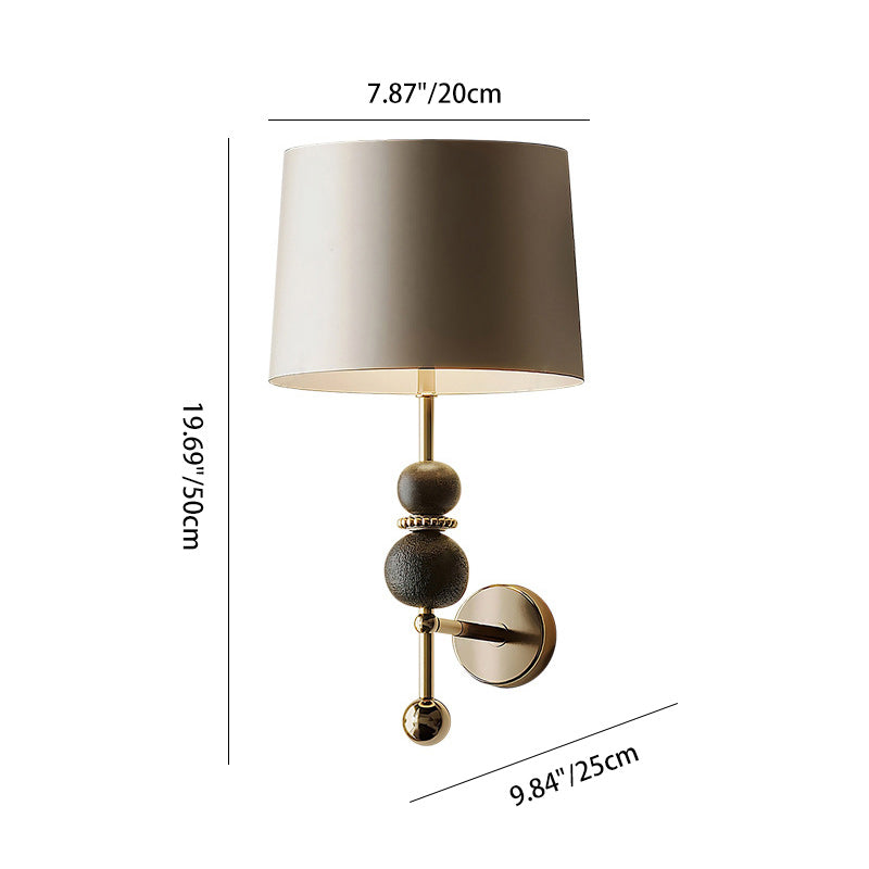 Modern Eclectic Iron Fabric Cylinder Shade 1-Light Wall Sconce Lamp For Bedroom