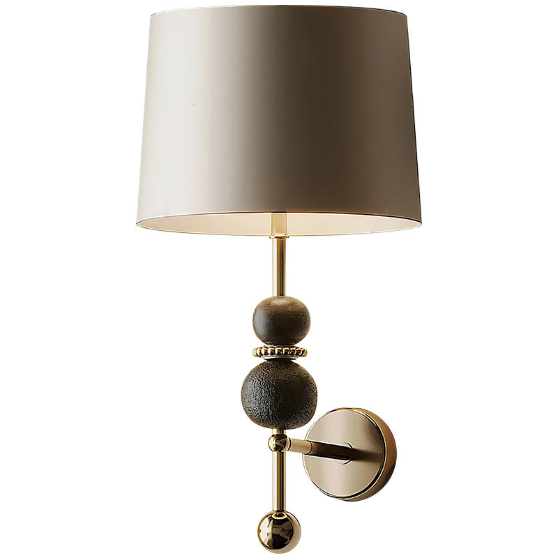 Modern Eclectic Iron Fabric Cylinder Shade 1-Light Wall Sconce Lamp For Bedroom
