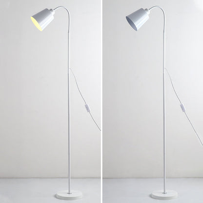 Contemporary Nordic Cylinder Iron Shade Arc Rod 1-Light Standing Floor Lamp For Living Room