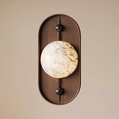 Traditional French Oval Iron Marble Spherical Shade 1-Light Wall Sconce Lamp For Living Room