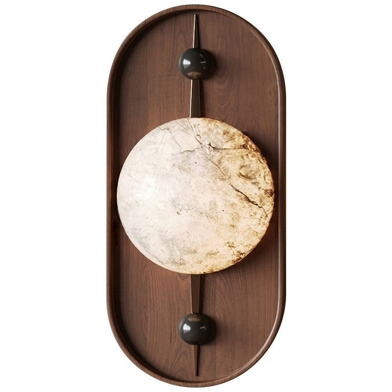 Traditional French Oval Iron Marble Spherical Shade 1-Light Wall Sconce Lamp For Living Room