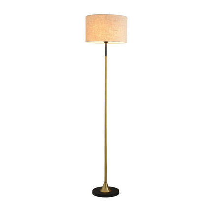 Contemporary Simplicity Cylinder Fabric Shade Iron 1-Light Standing Floor Lamp For Living Room