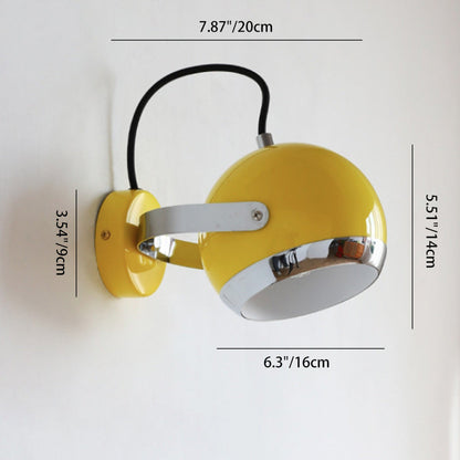 Contemporary Scandinavian Adjustable Iron Spherical Shade 1/2/3-Light Wall Sconce Lamp For Living Room