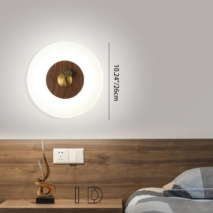 Traditional Chinese Rectangular Walnut Wood Acrylic Shade LED Wall Sconce Lamp For Living Room