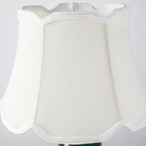 Traditional Chinese Fabric Round Shade Ceramic Vase Base 1-Light Table Lamp For Bedroom