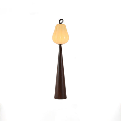 Contemporary Creative Fruit Apple Pear Glass Shade Metal Resin 1-Light Standing Floor Lamp For Living Room