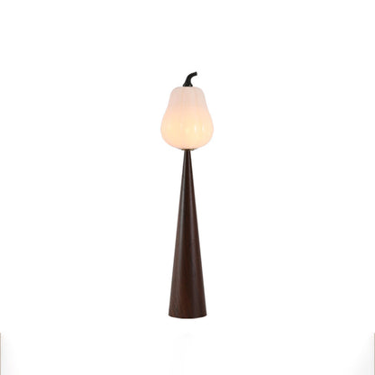 Contemporary Creative Fruit Apple Pear Glass Shade Metal Resin 1-Light Standing Floor Lamp For Living Room