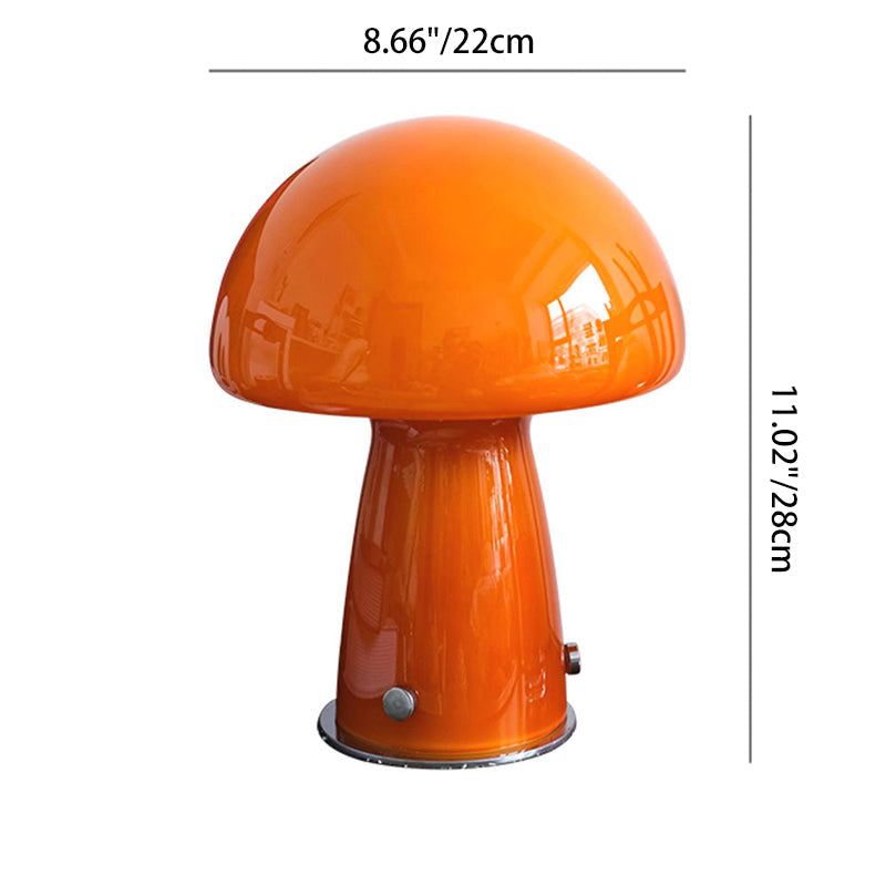 Contemporary Creative Glass Mushroom Shade 1-Light Table Lamp For Home Office