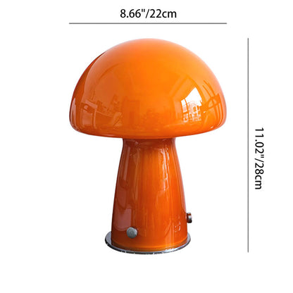 Contemporary Creative Glass Mushroom Shade 1-Light Table Lamp For Home Office