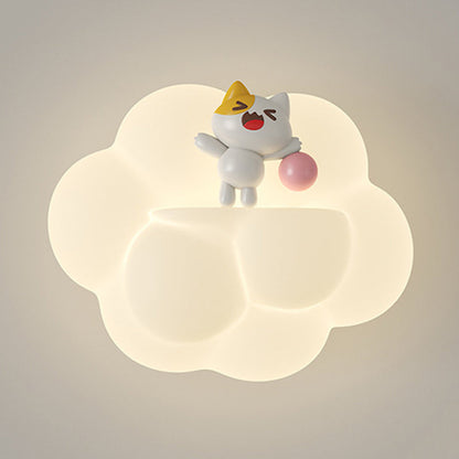 Contemporary Creative PE Cloud Shade Animal Bear Monkey LED Wall Sconce Lamp For Bedroom