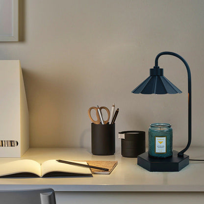 Contemporary Nordic Glass Umbrella Shade Iron 1-Light Melting Wax Table Lamp For Bedroom