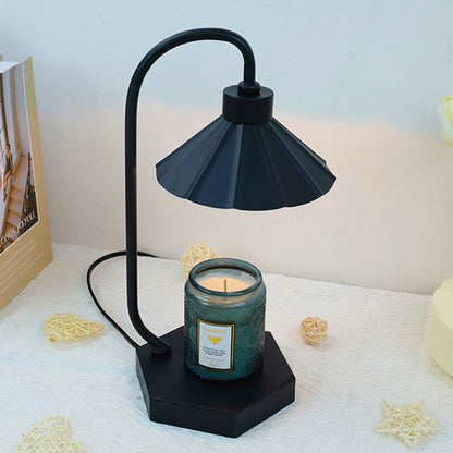 Contemporary Nordic Glass Umbrella Shade Iron 1-Light Melting Wax Table Lamp For Bedroom