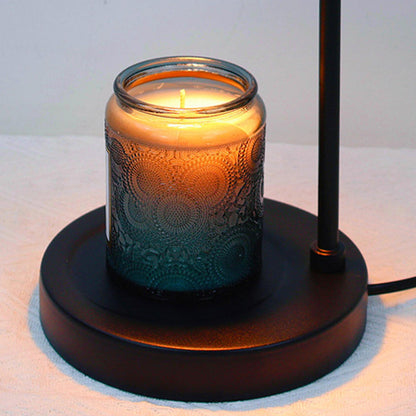 Contemporary Nordic Glass Umbrella Shade Iron 1-Light Melting Wax Table Lamp For Bedroom