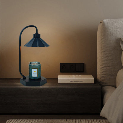 Contemporary Nordic Glass Umbrella Shade Iron 1-Light Melting Wax Table Lamp For Bedroom