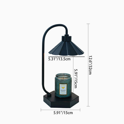 Contemporary Nordic Glass Umbrella Shade Iron 1-Light Melting Wax Table Lamp For Bedroom