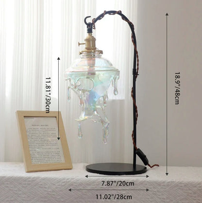 Contemporary Creative Resin Water Droplet Brass 1-Light Table Lamp For Living Room