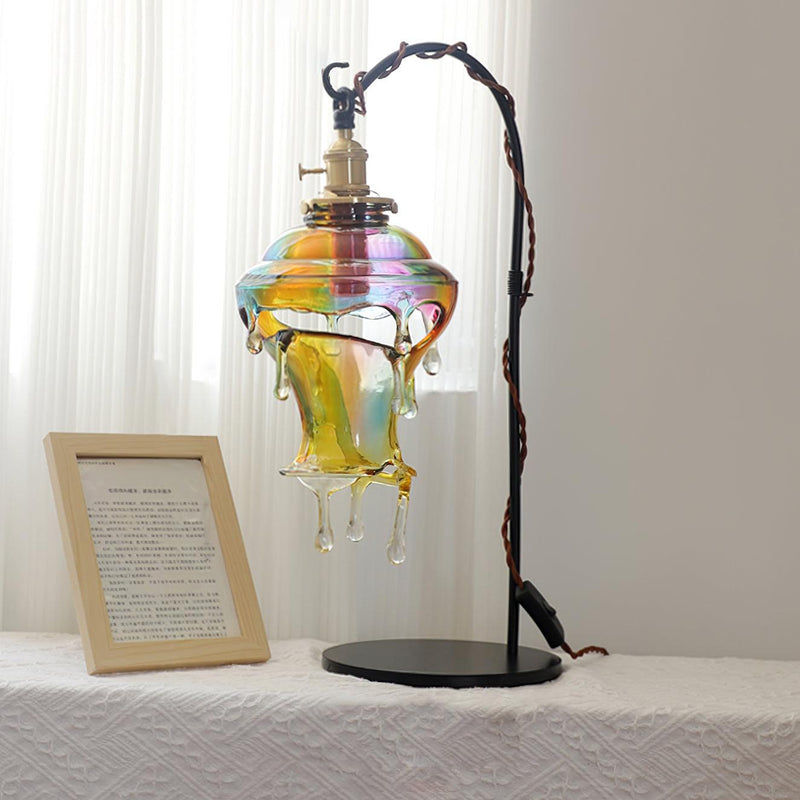 Contemporary Creative Resin Water Droplet Brass 1-Light Table Lamp For Living Room