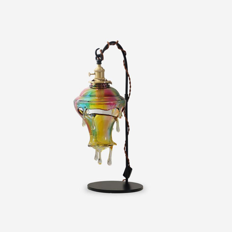 Contemporary Creative Resin Water Droplet Brass 1-Light Table Lamp For Living Room