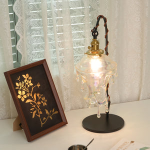Contemporary Creative Resin Water Droplet Brass 1-Light Table Lamp For Living Room