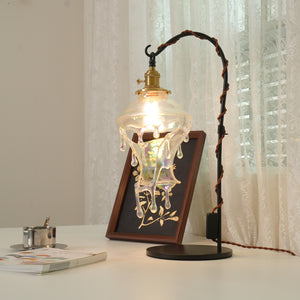 Contemporary Creative Resin Water Droplet Brass 1-Light Table Lamp For Living Room