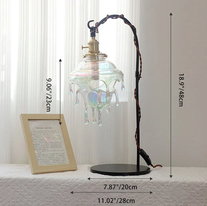Contemporary Creative Resin Water Droplet Brass 1-Light Table Lamp For Living Room