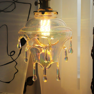 Contemporary Creative Resin Water Droplet Brass 1-Light Table Lamp For Living Room