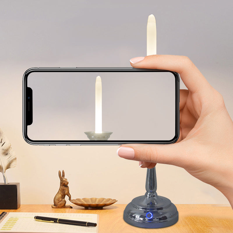 Contemporary Creative Iron Acrylic Candlestick 1-Light Table Lamp For Bedroom