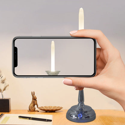 Contemporary Creative Iron Acrylic Candlestick 1-Light Table Lamp For Bedroom
