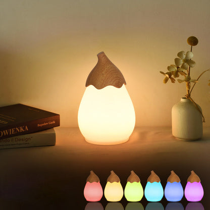 Modern Simplicity Iron Pear PE Shade Portable LED Table Lamp Night Light For Bedroom